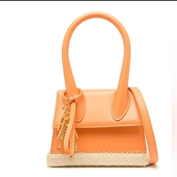 Jacquemus Orange Mini Bag with Woven Base - Picture 1 of 3